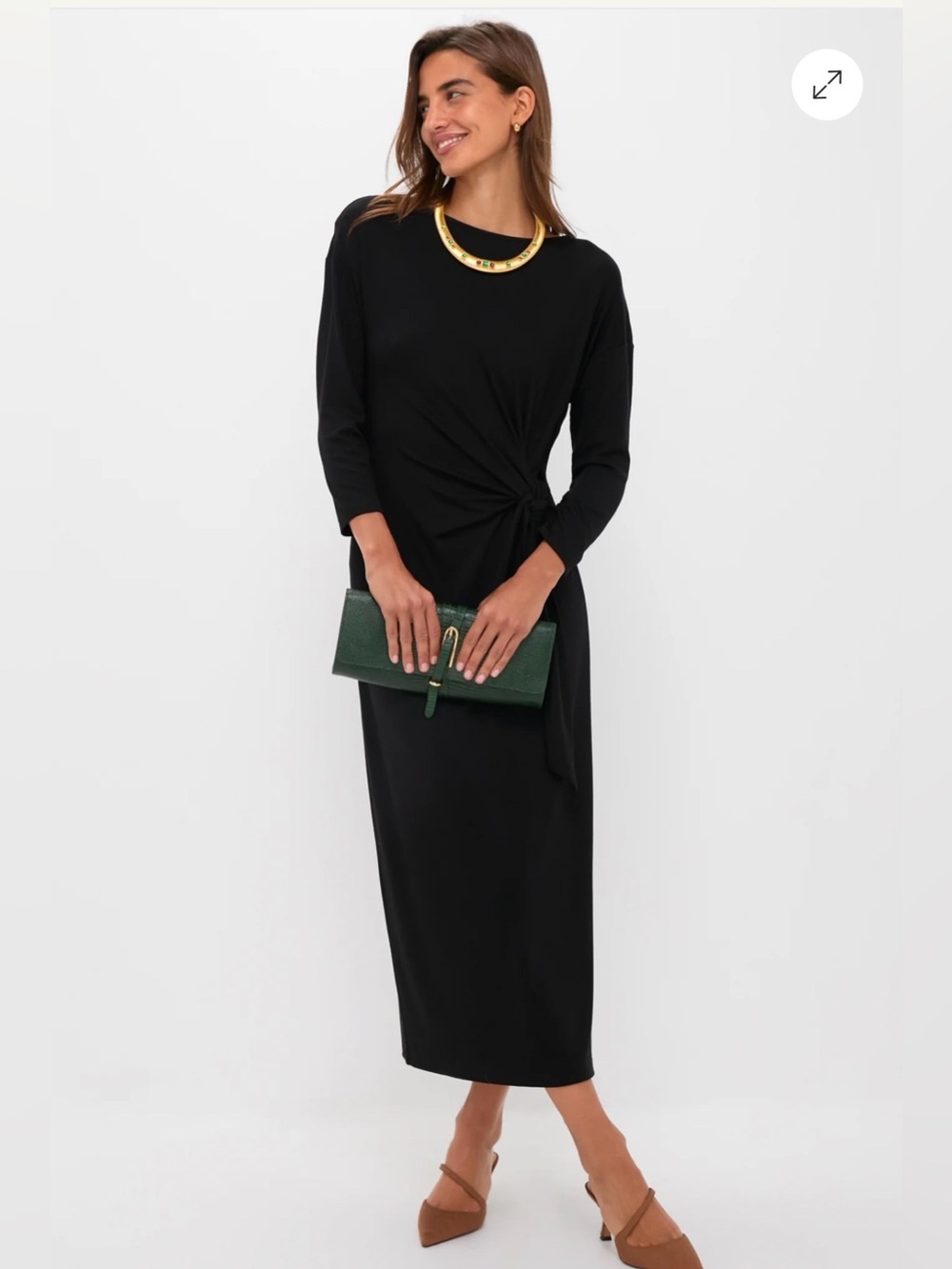 Tuckernuck Black Side Tie Elspeth Maxi Dress